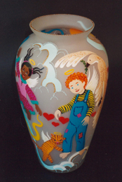 Angel Vase, Boy With Overalls